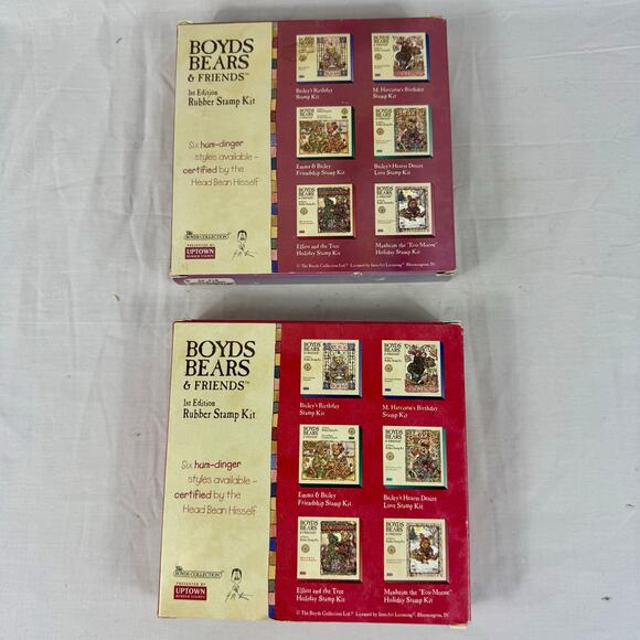 Boyd’s Bears Rubber Stamp Kit x2 Elliot and the Tree Manheim Eco-Moose Crafts - Picture 5 of 5